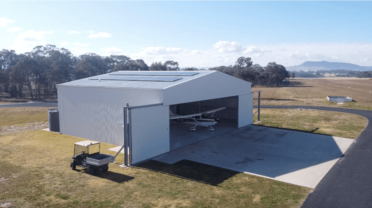 Aircraft hangar home by ABC Sheds