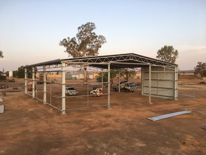 ABC Sheds farm shed being built