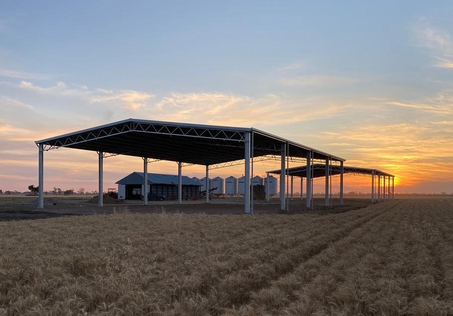 Twin hay sheds ready for harvest time