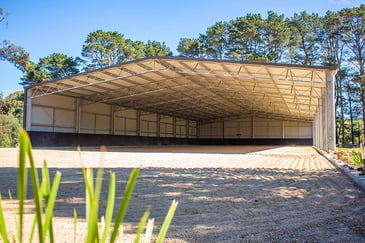 A dressage arena that can be used in all seasons