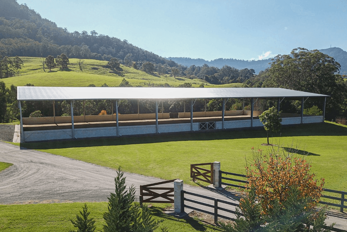 ABC Sheds enclosed dressage arena with roof