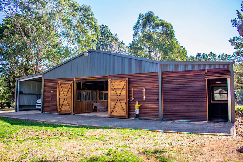 Horse stable created from recycled timber