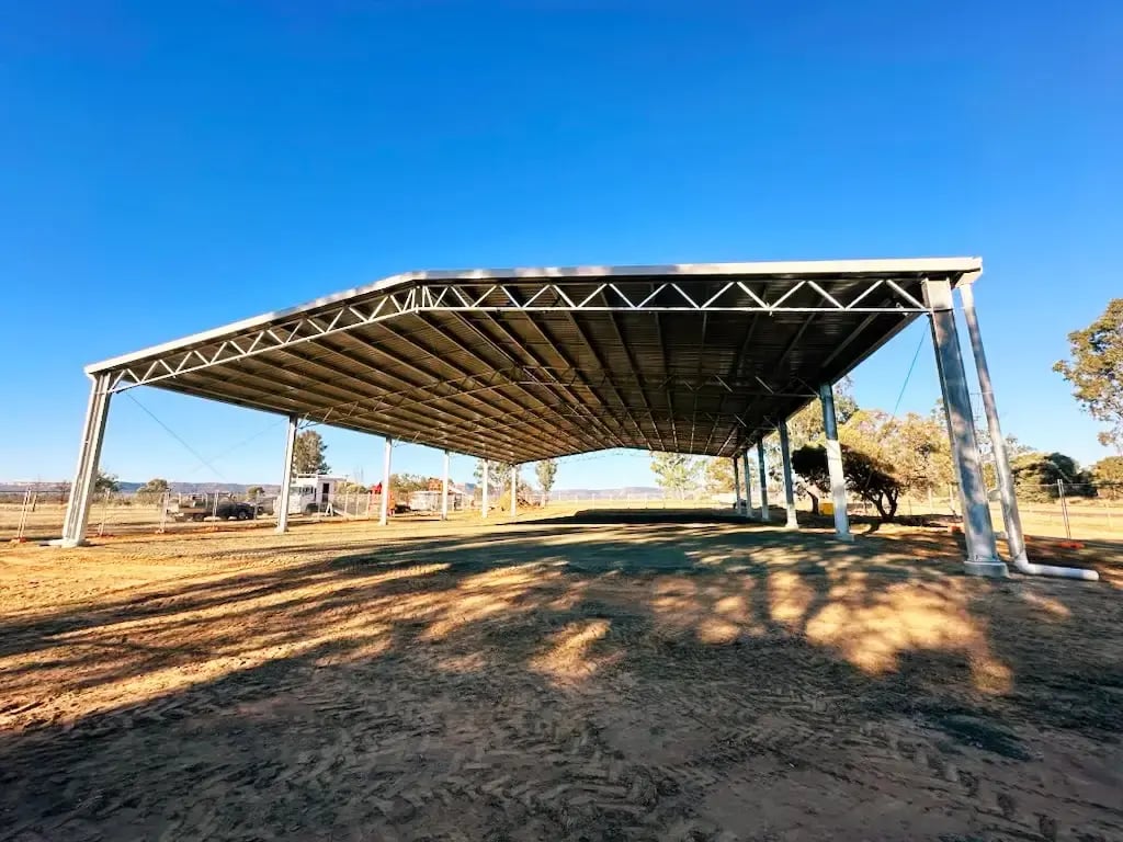 clear span farm shed size example