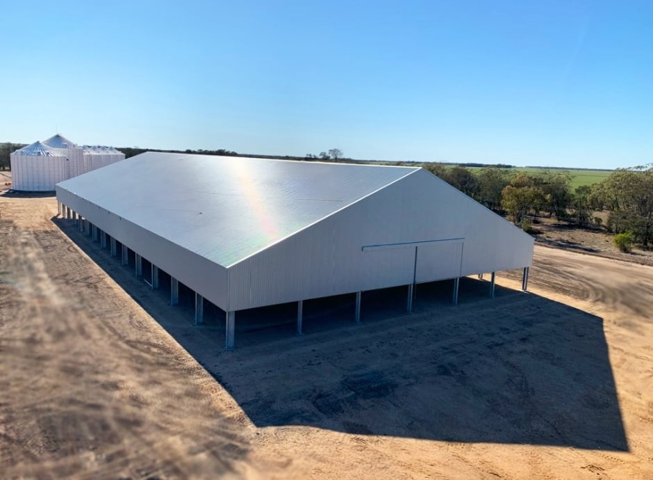 Large grain shed by ABC Sheds