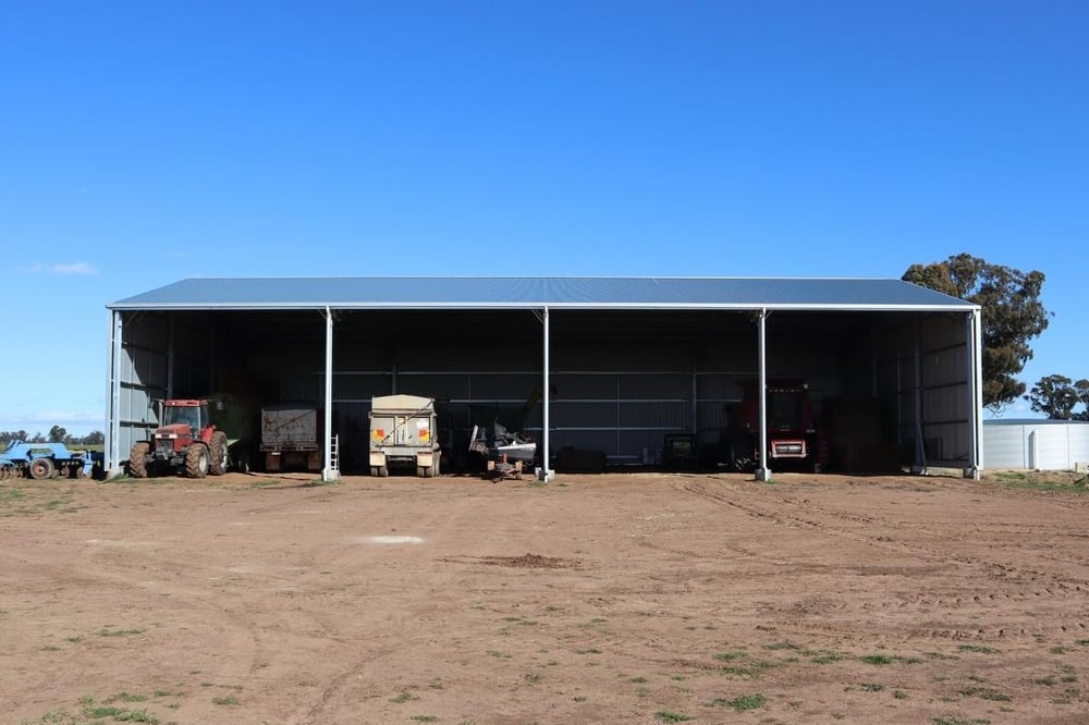 Standard bay size for a steel shed