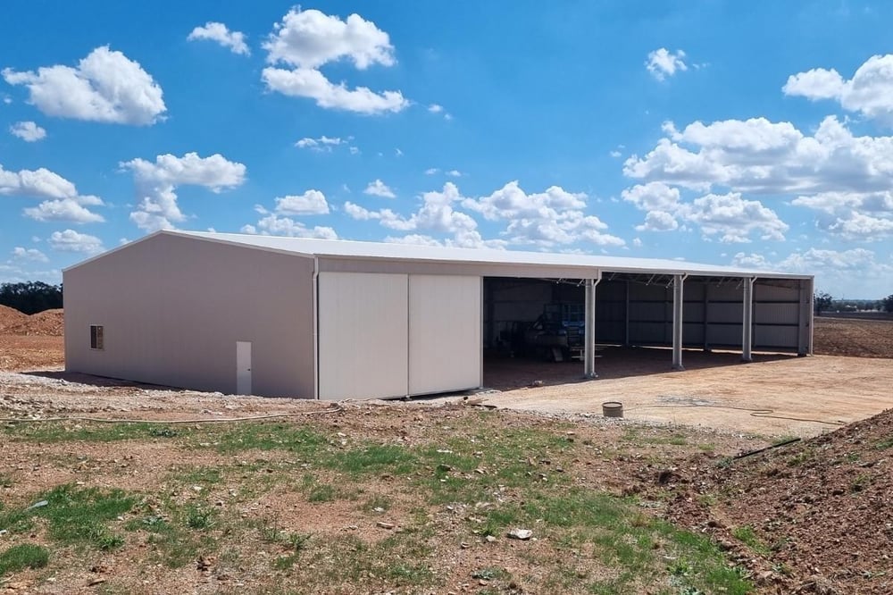 Farm shed constructed from structural steel