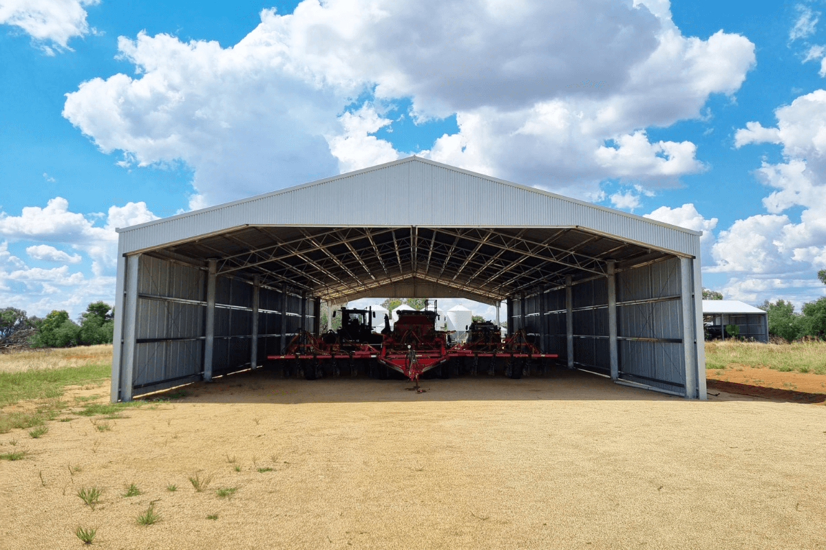 Drive-through farm shed by ABC Sheds