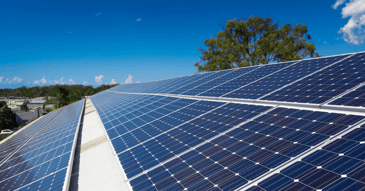 Solar panels used on the roof of a shed