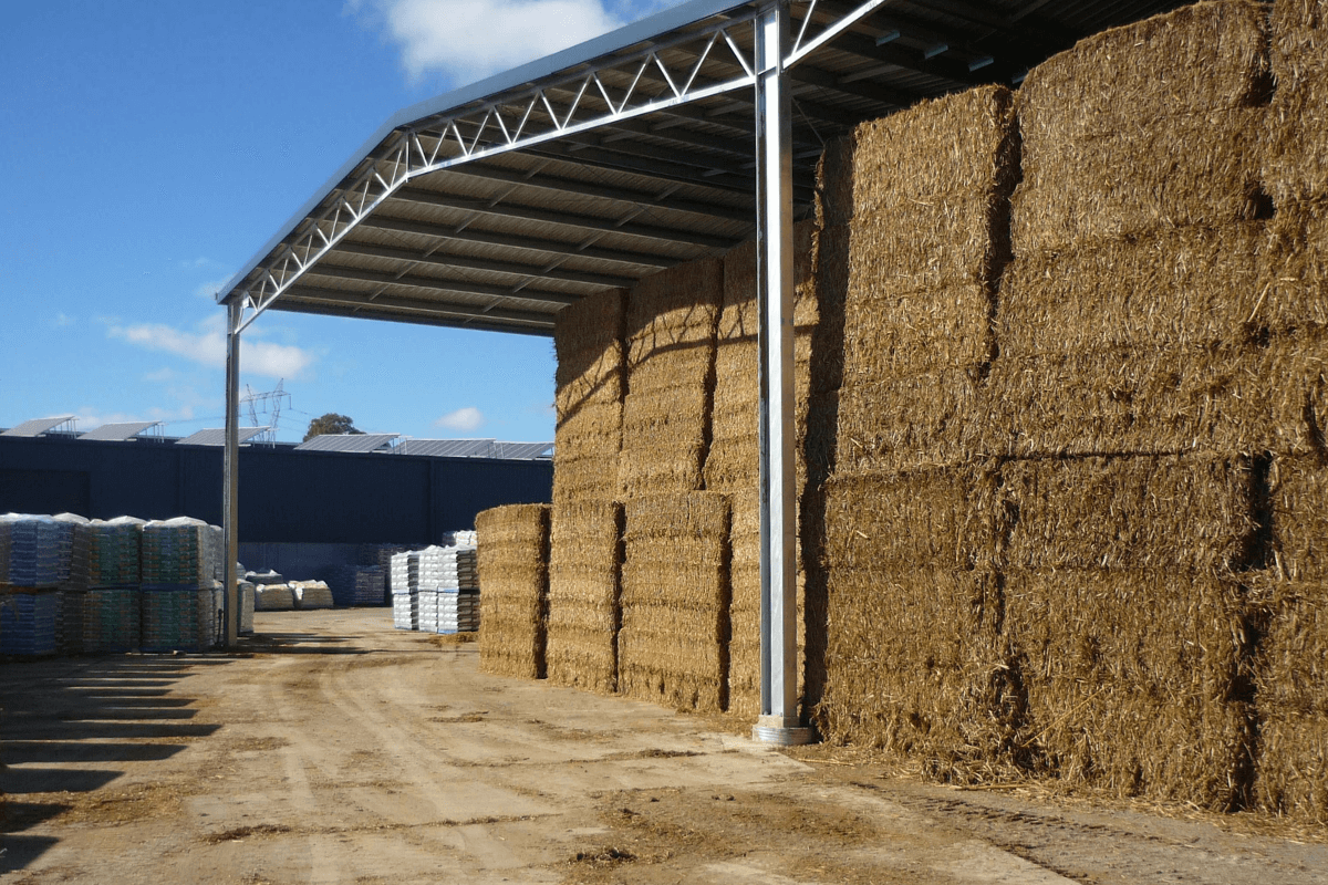 Hay storage capacity for a hay shed