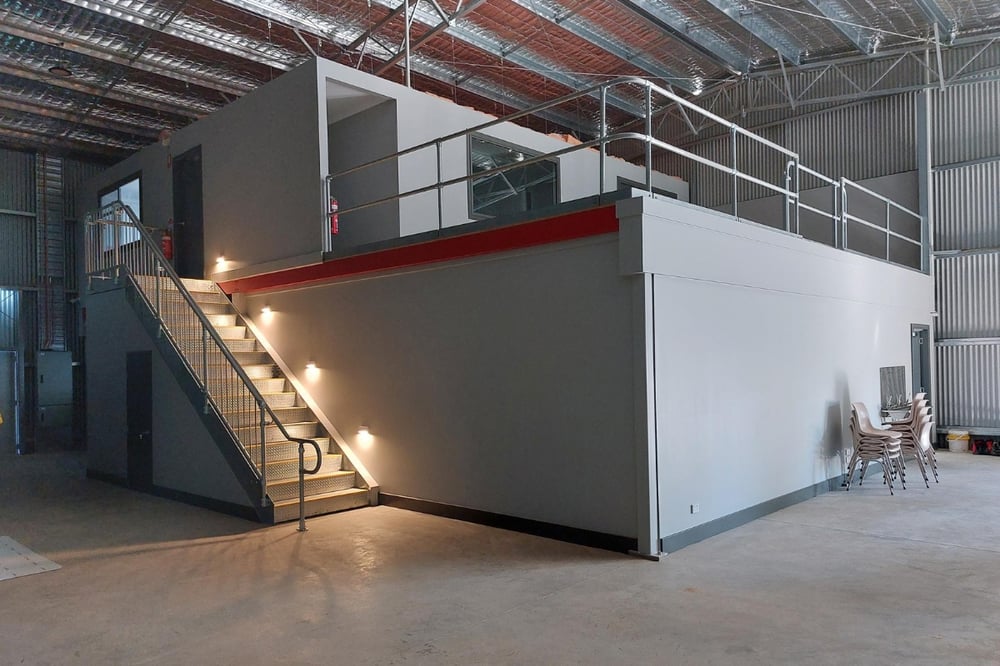 ABC Sheds industrial shed with mezzanine floor