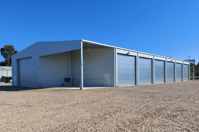 Roller doors on an industrial shed