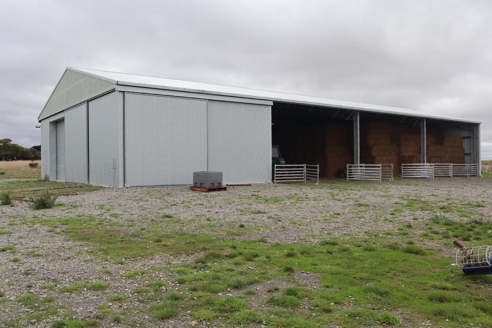 Farm shed with sliding doors