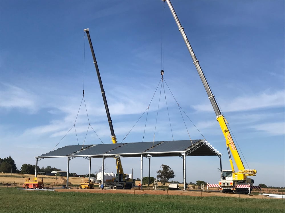 ABC Sheds shed being constructed