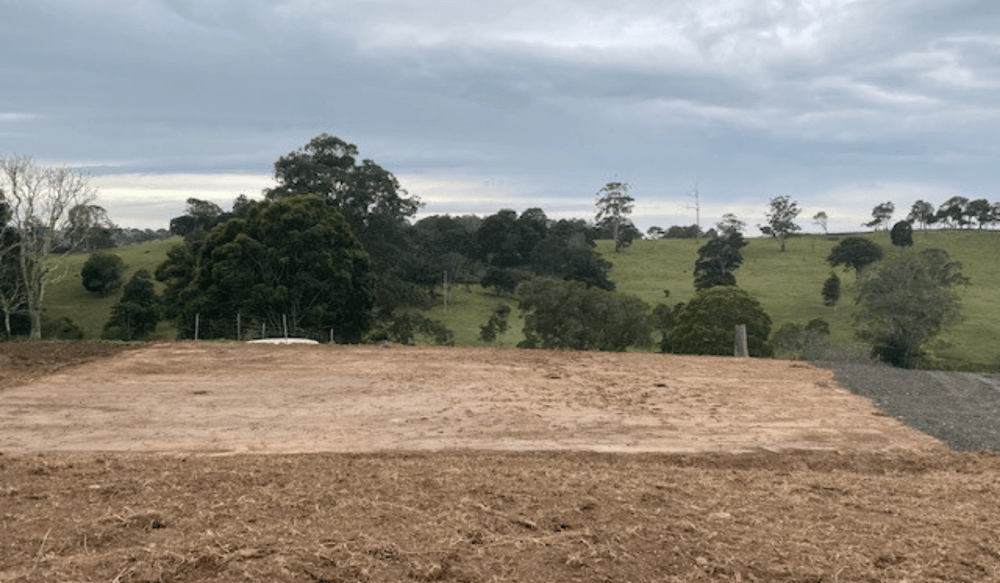 Flat foundation ready for shed construction