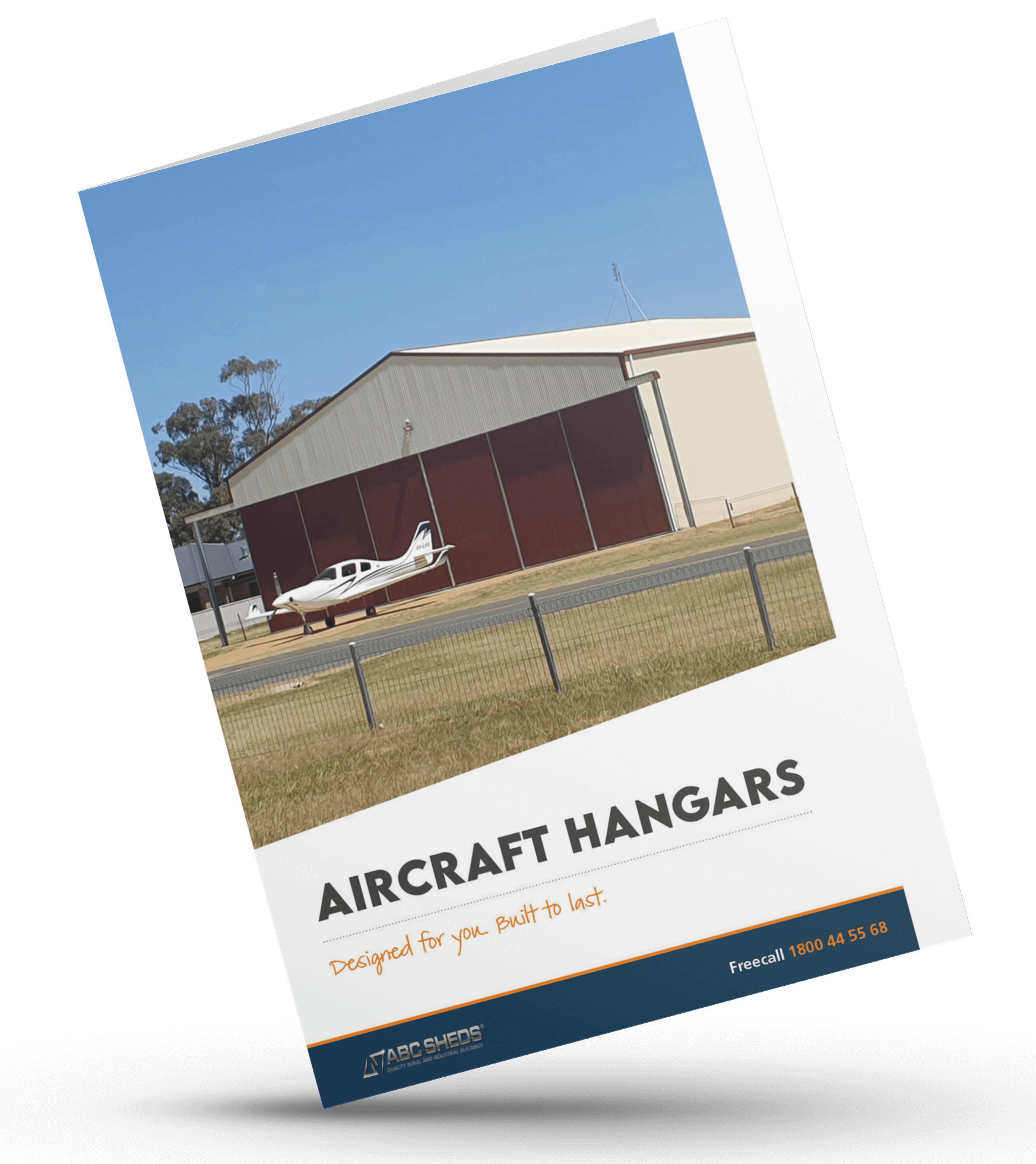 ABC Sheds - aircraft hangars brochure mockup