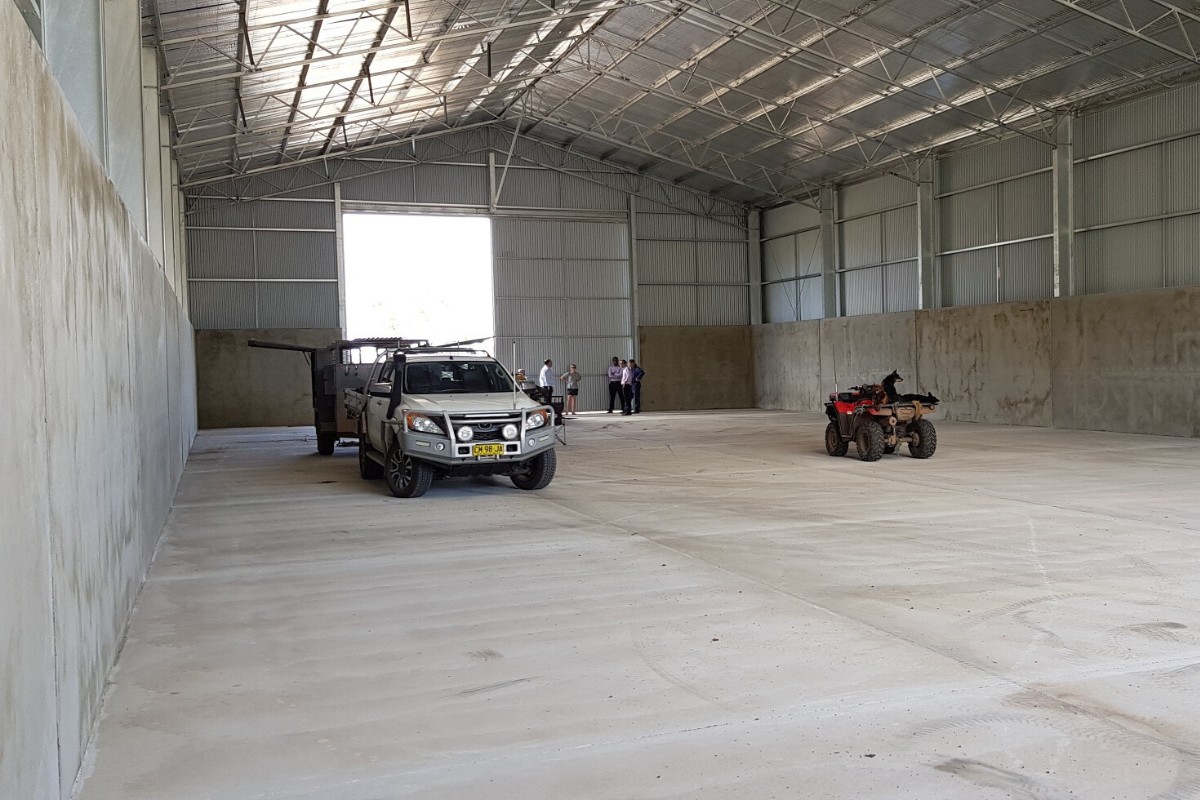 Inside cotton shed