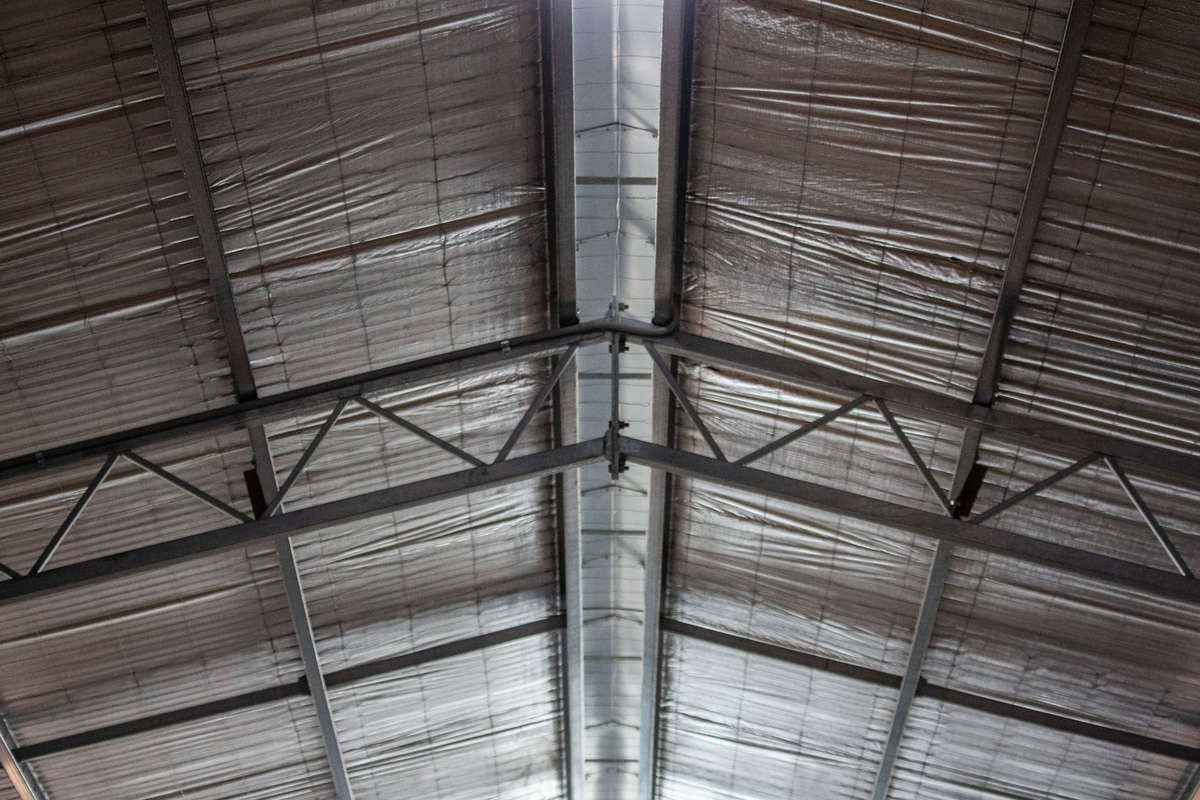 Steel framing inside shearing shed - Boorowa
