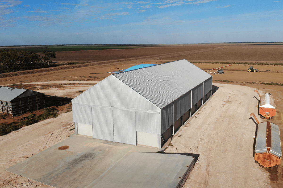 Bird's eye view of fertiliser shed