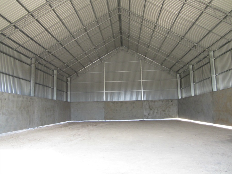 Inside view of grain shed