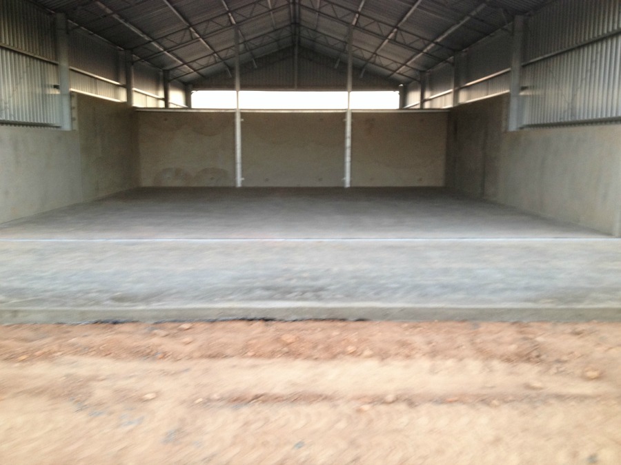 Inside grain shed in Grenfell