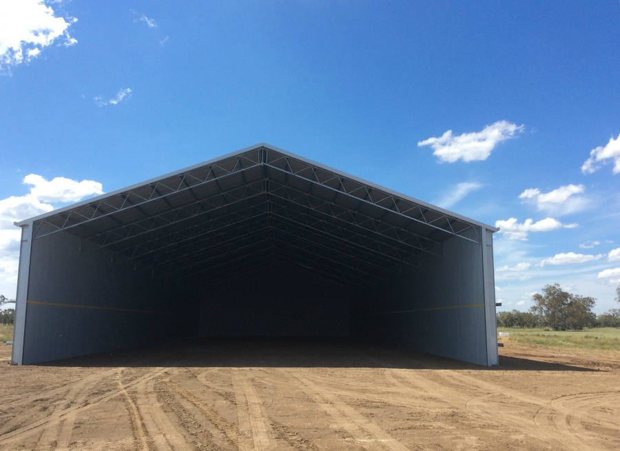 Open grain shed