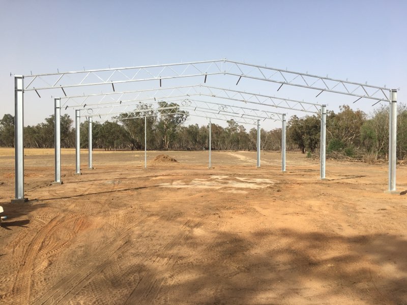 Hay shed during construction