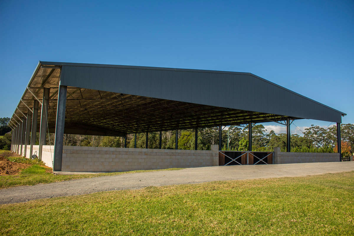 Slanted view of Cambewarra dressage arena