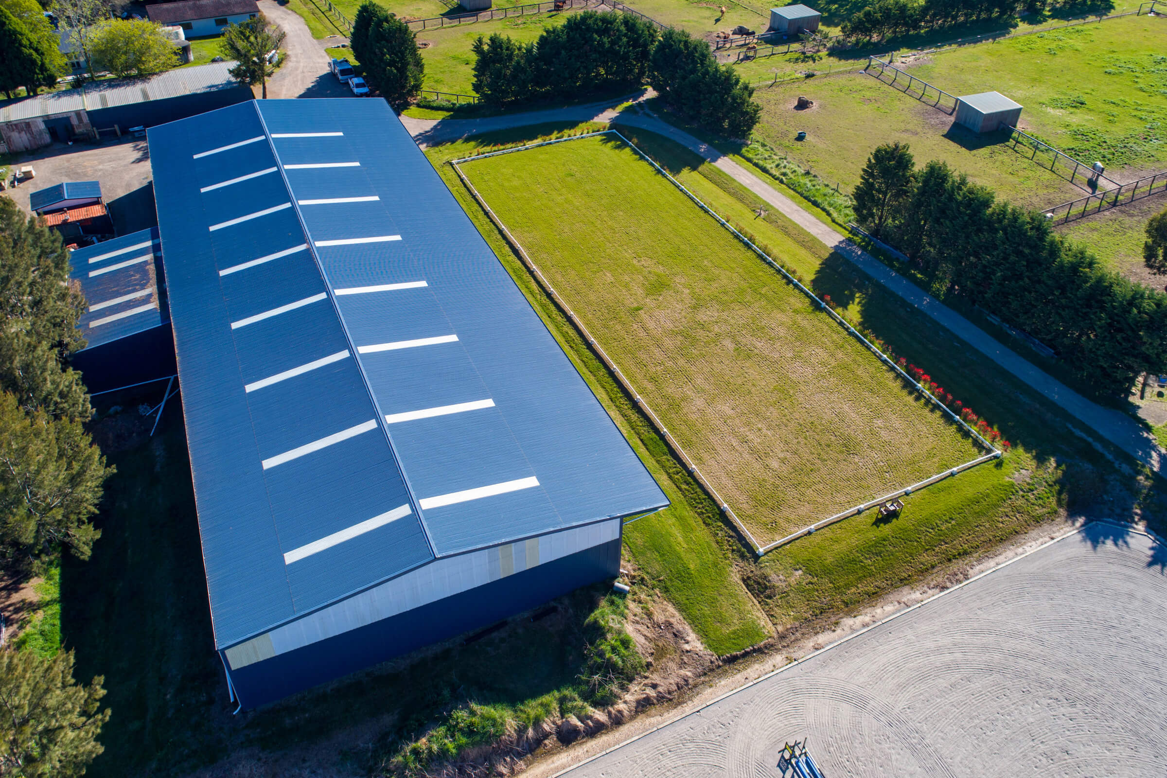 Top of covered arena at Glenhill