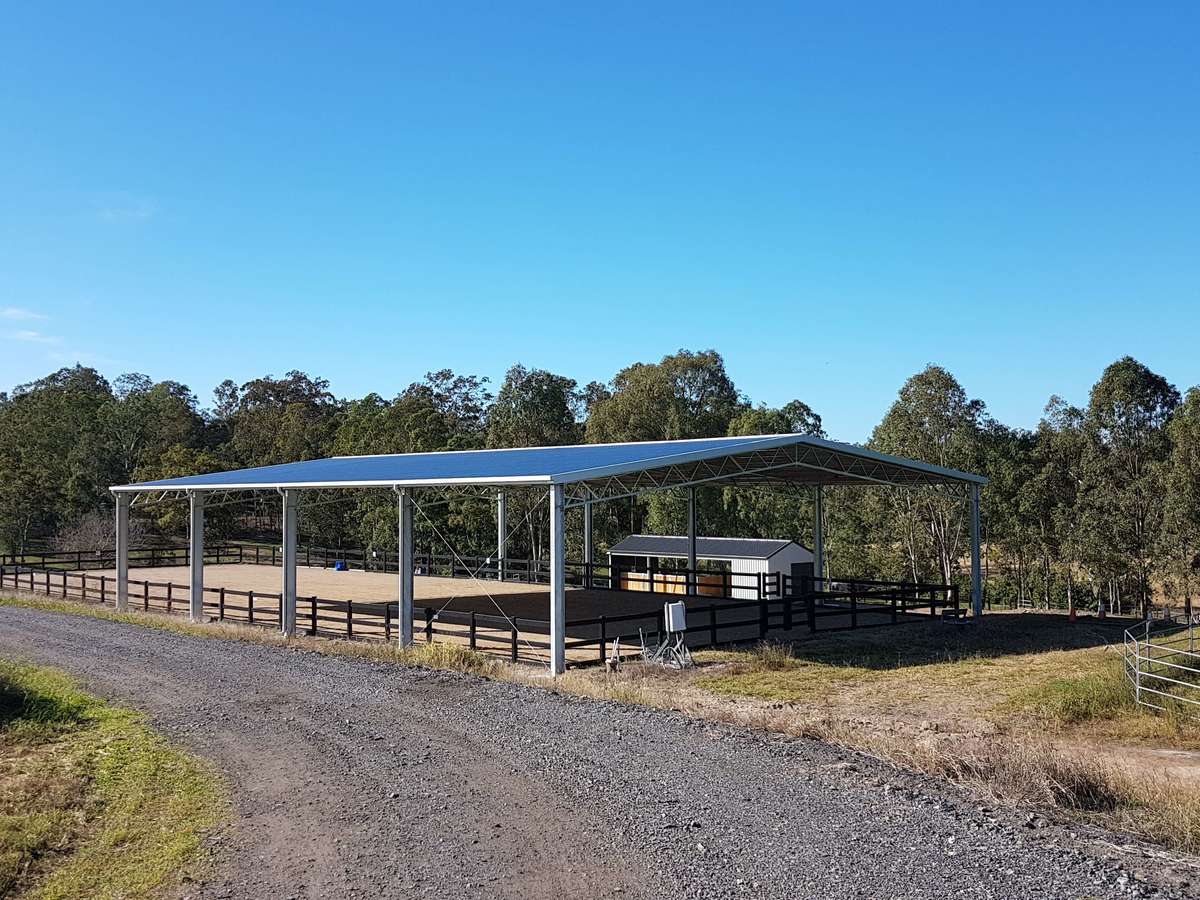 Side view of Moggill horse arena