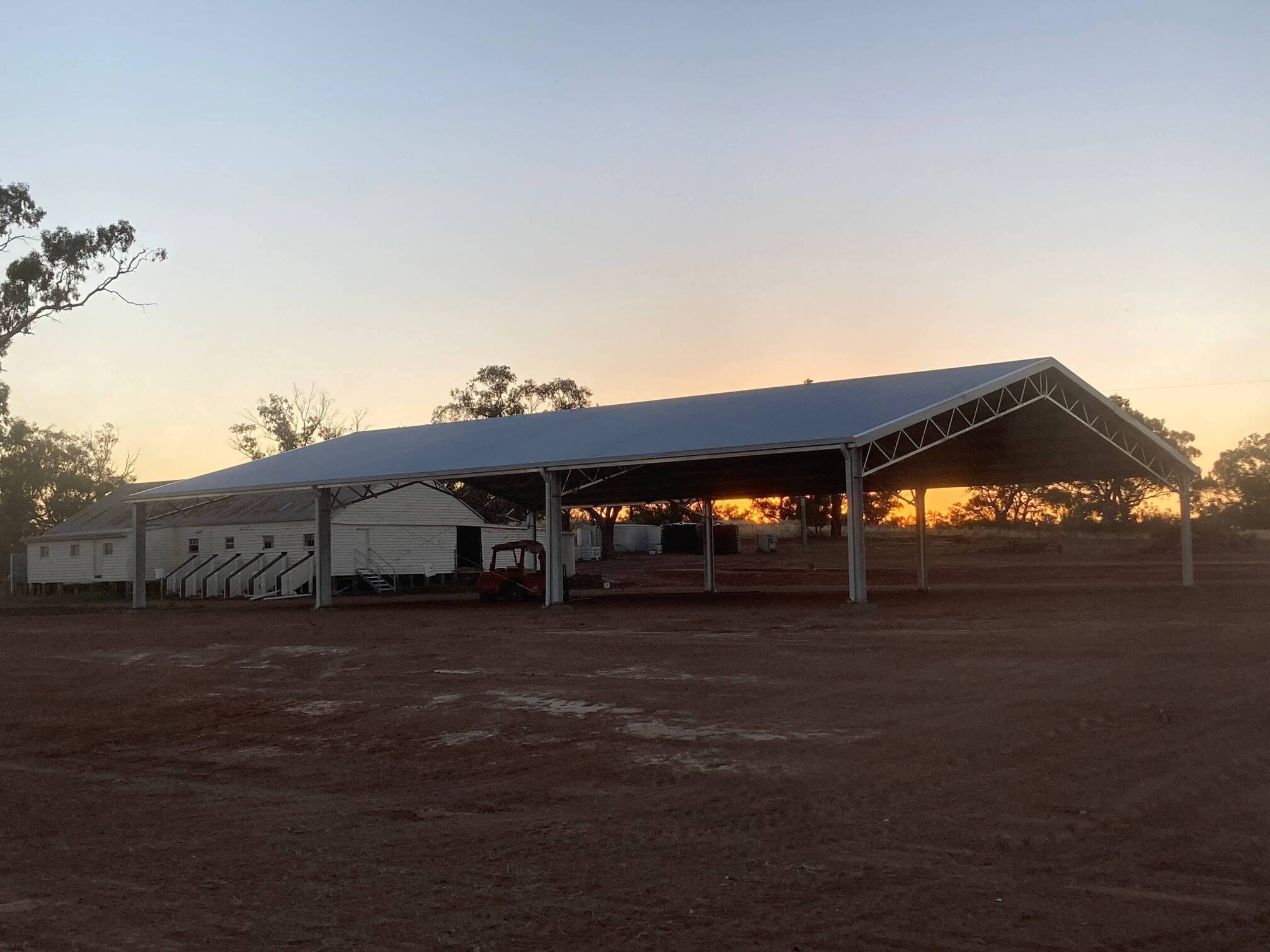 Yard cover at dusk