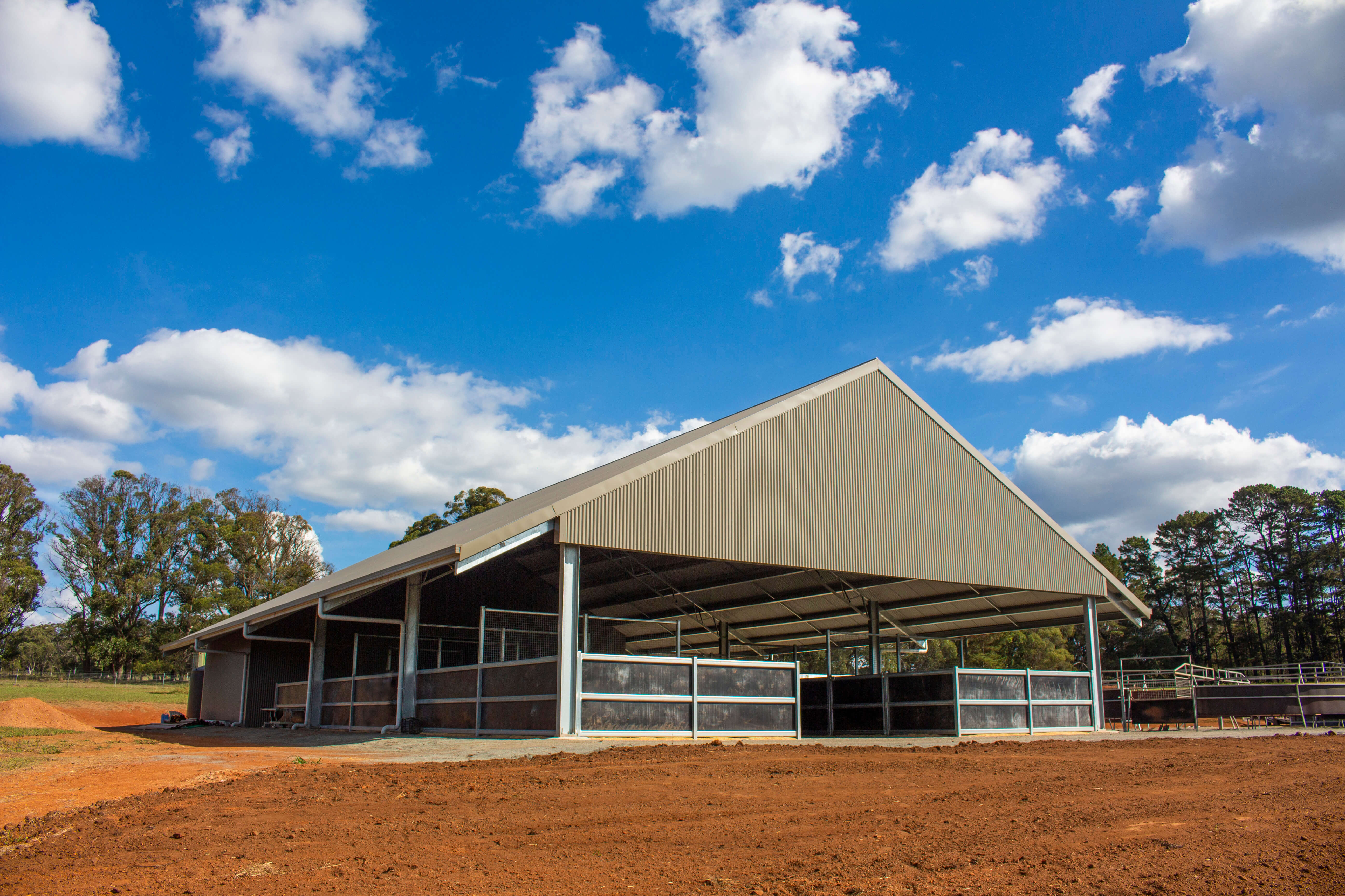 Steel horse stables with cover