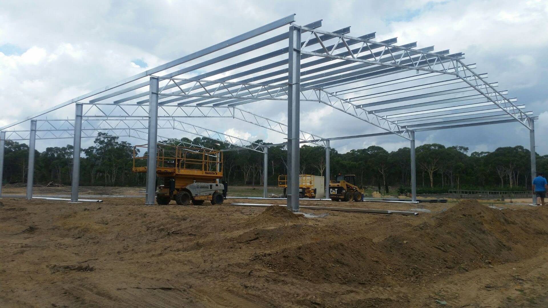 Structural steel horse arena being built in NSW