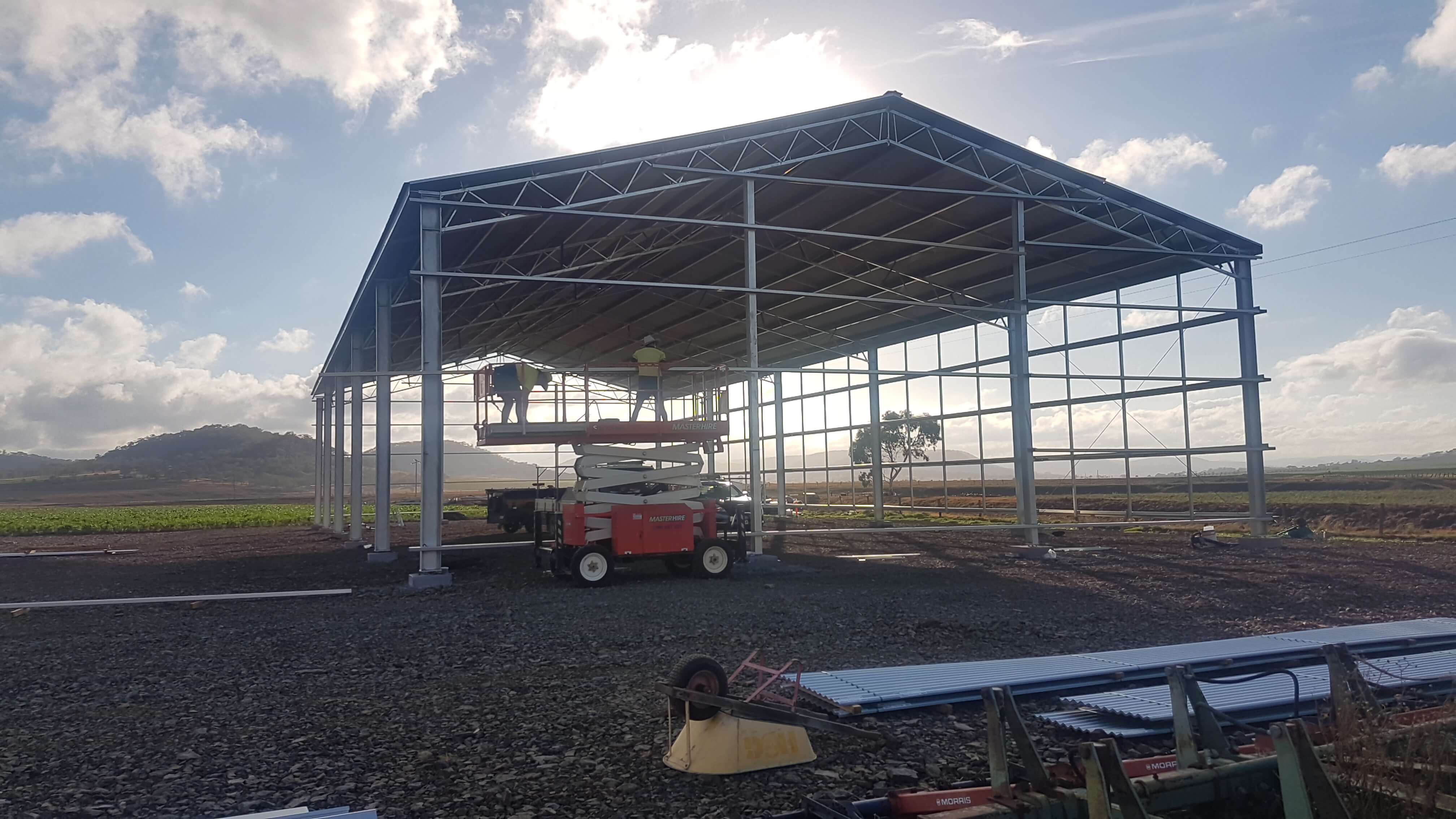 Structural steel farm shed frame