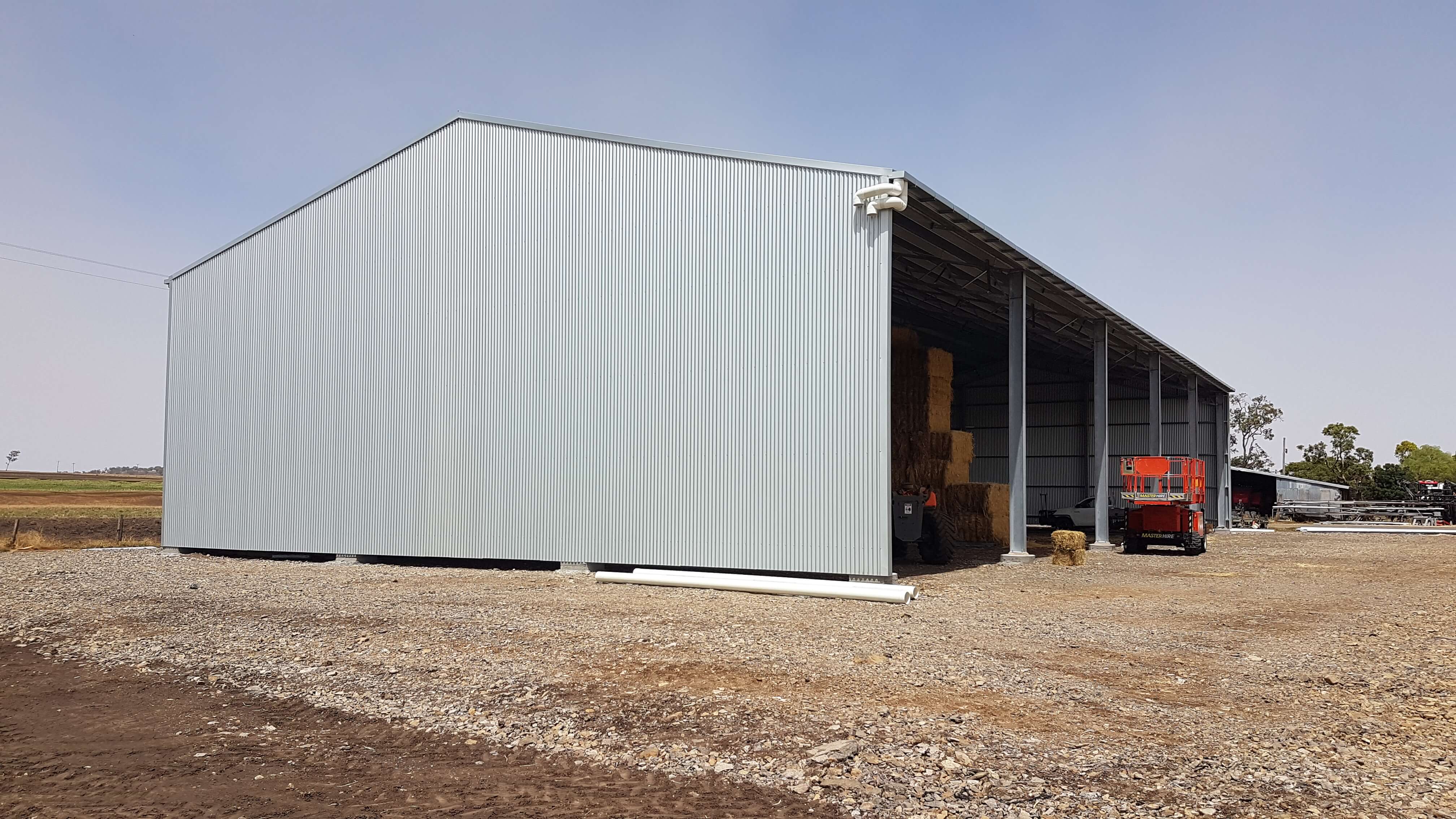 Structural steel farm shed built in Nobby QLD