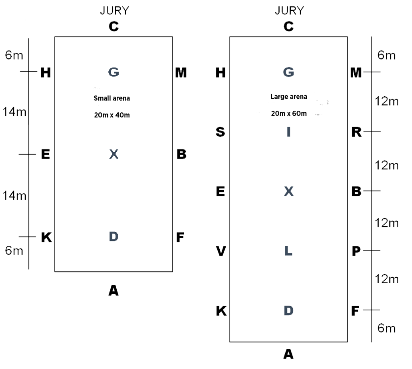 Dressage arena sizing and layout