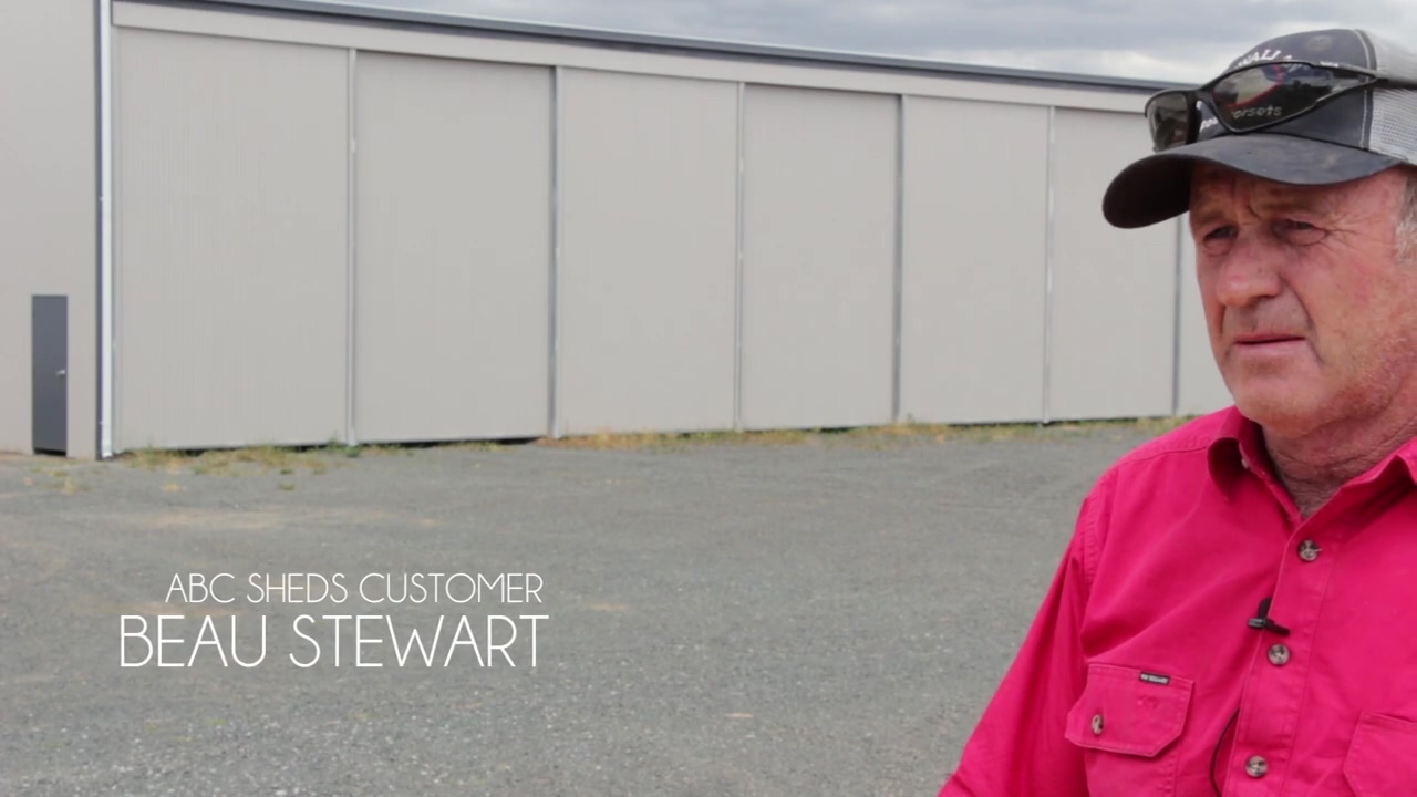Beau Stewart testimonial on his ABC Sheds shed